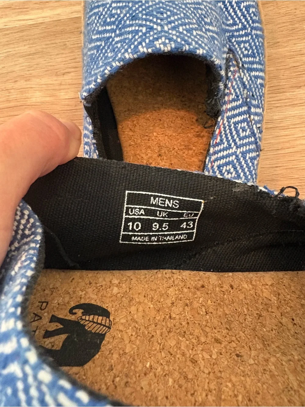 Patara Men’s Seeker Taj Blue Geometric Print Slip-On Espadrilles Canvas 10